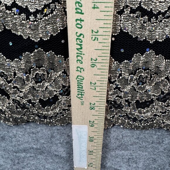 Dressbarn Tank Top Womens XL Black Gold Lace Sequin V Neck Babydoll‎ Y2K VTG - Picture 6 of 8